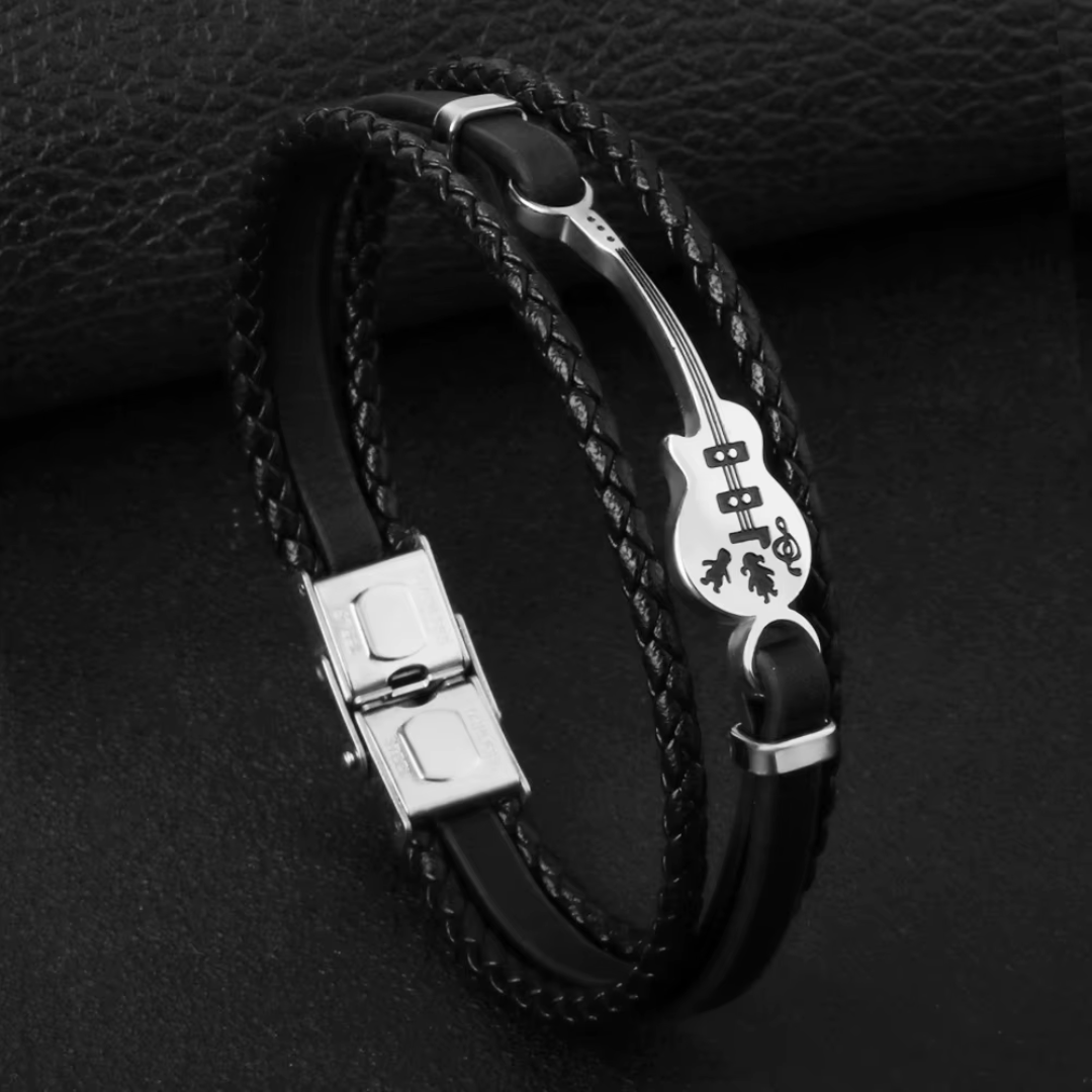 Pulsera de Cuero Vintage de bajo